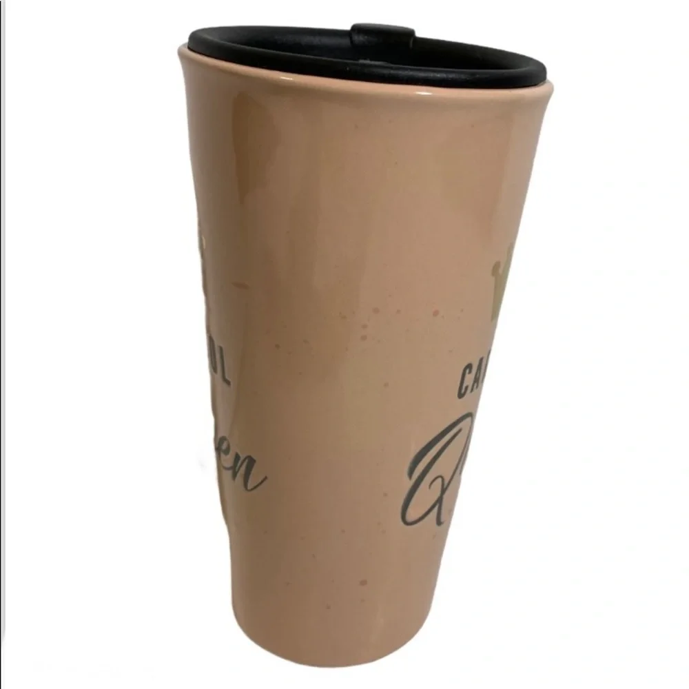 Ceramic Travel Coffee Mug Includes Removable Lid Carpool Queen Crown